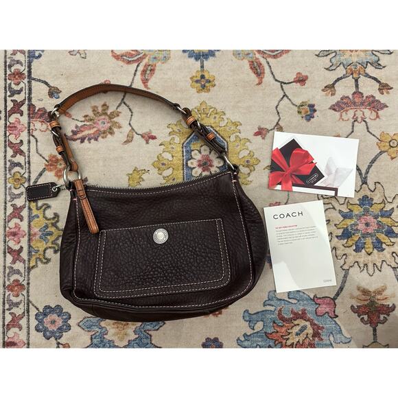 Vintage Coach Legacy Soft Pebble Collection Leather Shoulder Bag Brown - Picture 1 of 11